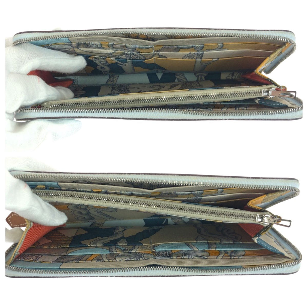 Hermes Azap Silk'in Long Light Blue Silver Veau Epsom Wallet — view 8