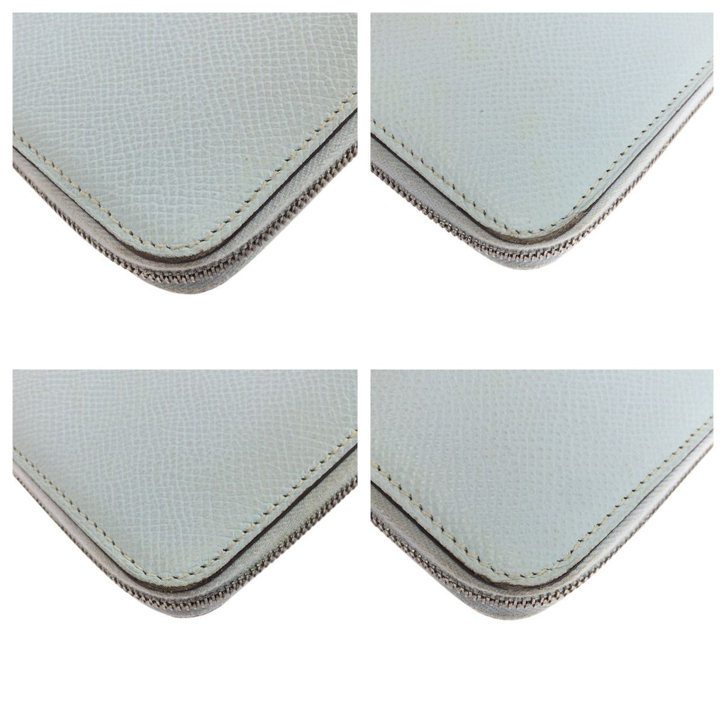Hermes Azap Silk'in Long Light Blue Silver Veau Epsom Wallet — view 4