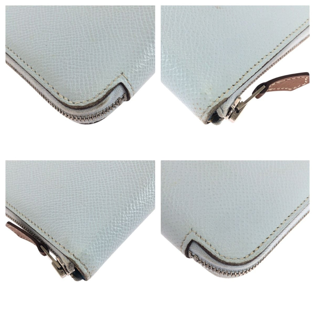 Hermes Azap Silk'in Long Light Blue Silver Veau Epsom Wallet — view 3
