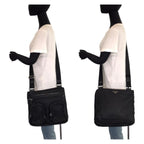 Prada Tessuto Triangle Logo Black Silver Nylon Shoulder Bag — view 6