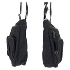 Prada Tessuto Triangle Logo Black Silver Nylon Shoulder Bag — view 7