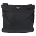 Prada Tessuto Triangle Logo Black Silver Nylon Shoulder Bag