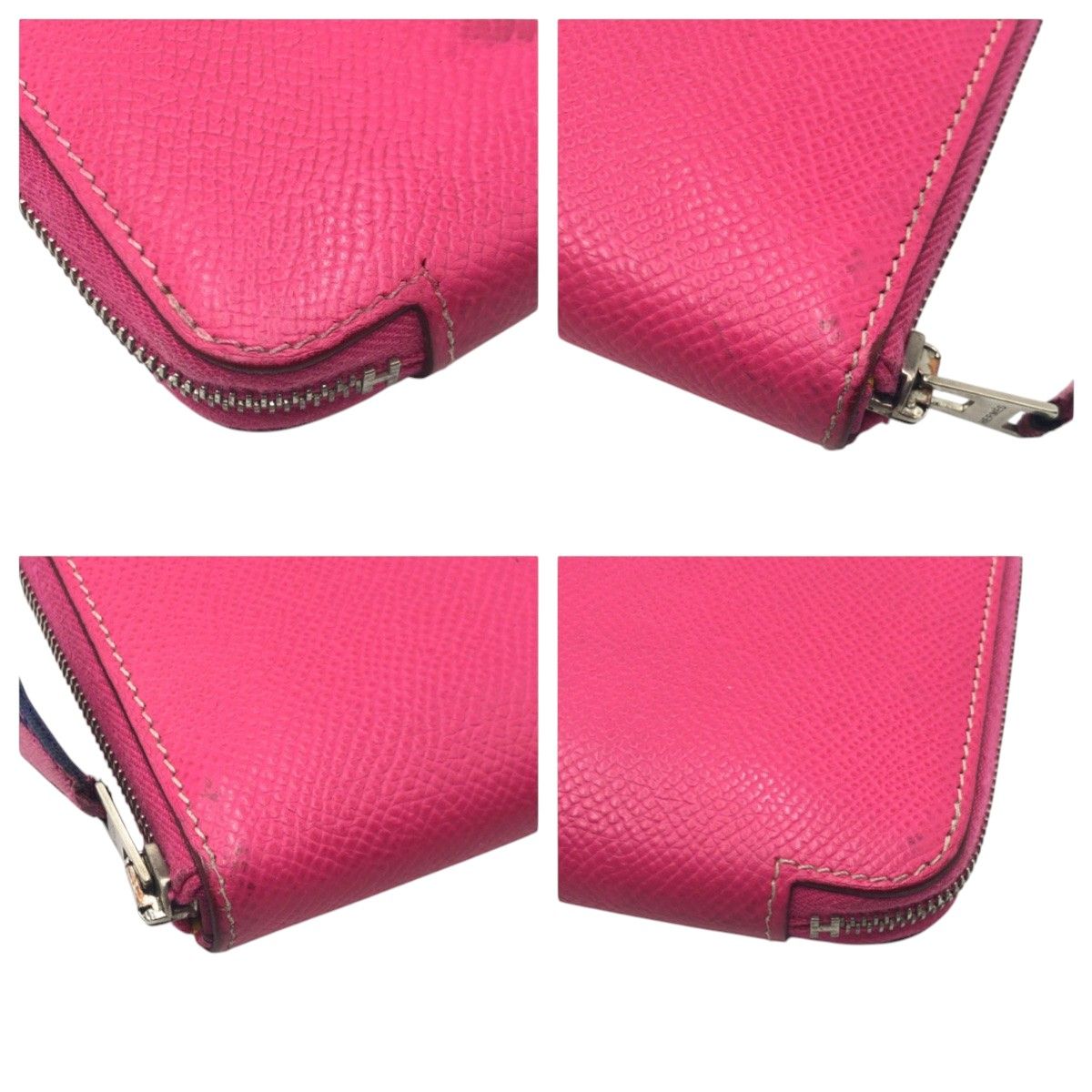 Hermes Azat Plomb Silk'in Pink Rose Tyrian Silver Veau Epsom Wallet — view 3