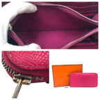 Hermes Azat Plomb Silk'in Pink Rose Tyrian Silver Veau Epsom Wallet — view 8