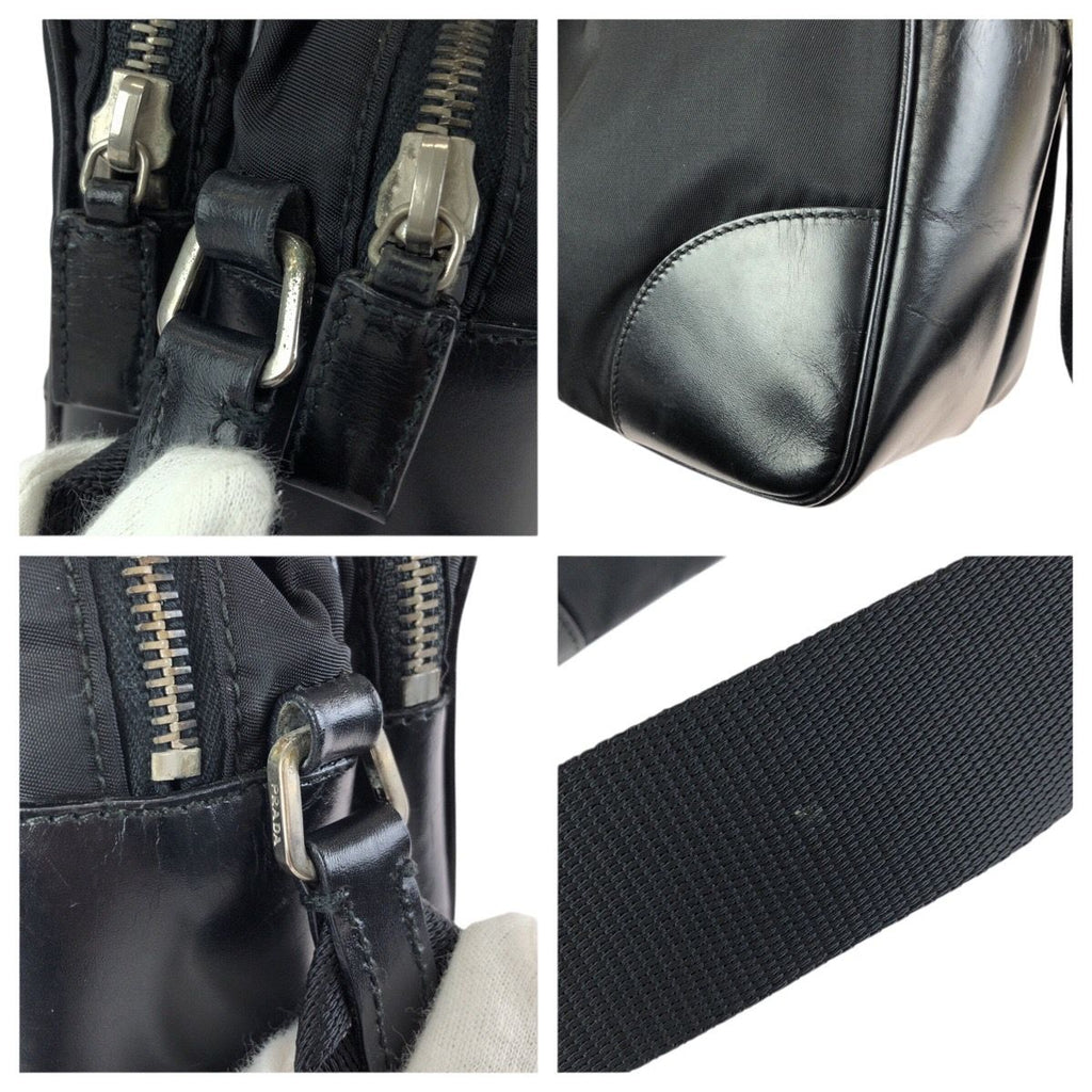 Prada Tessuto Black Nylon Leather Camera Bag — view 5