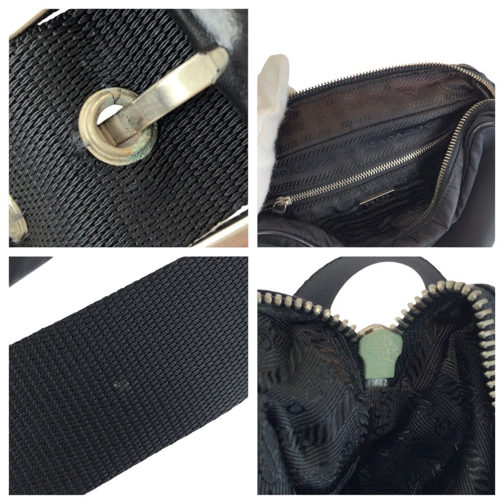 Prada Tessuto Black Nylon Leather Camera Bag — view 6