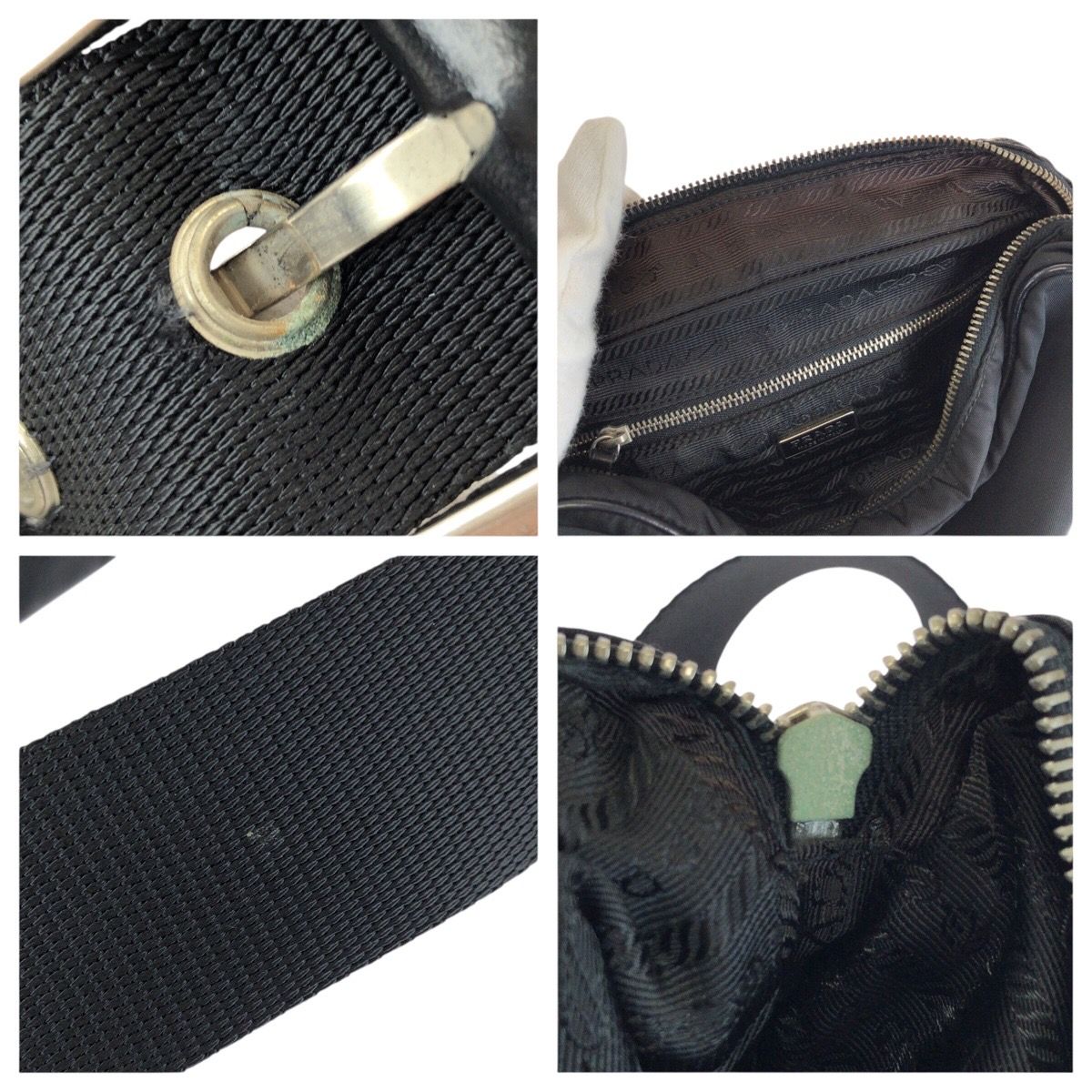 Prada Tessuto Black Nylon Leather Camera Bag — view 6