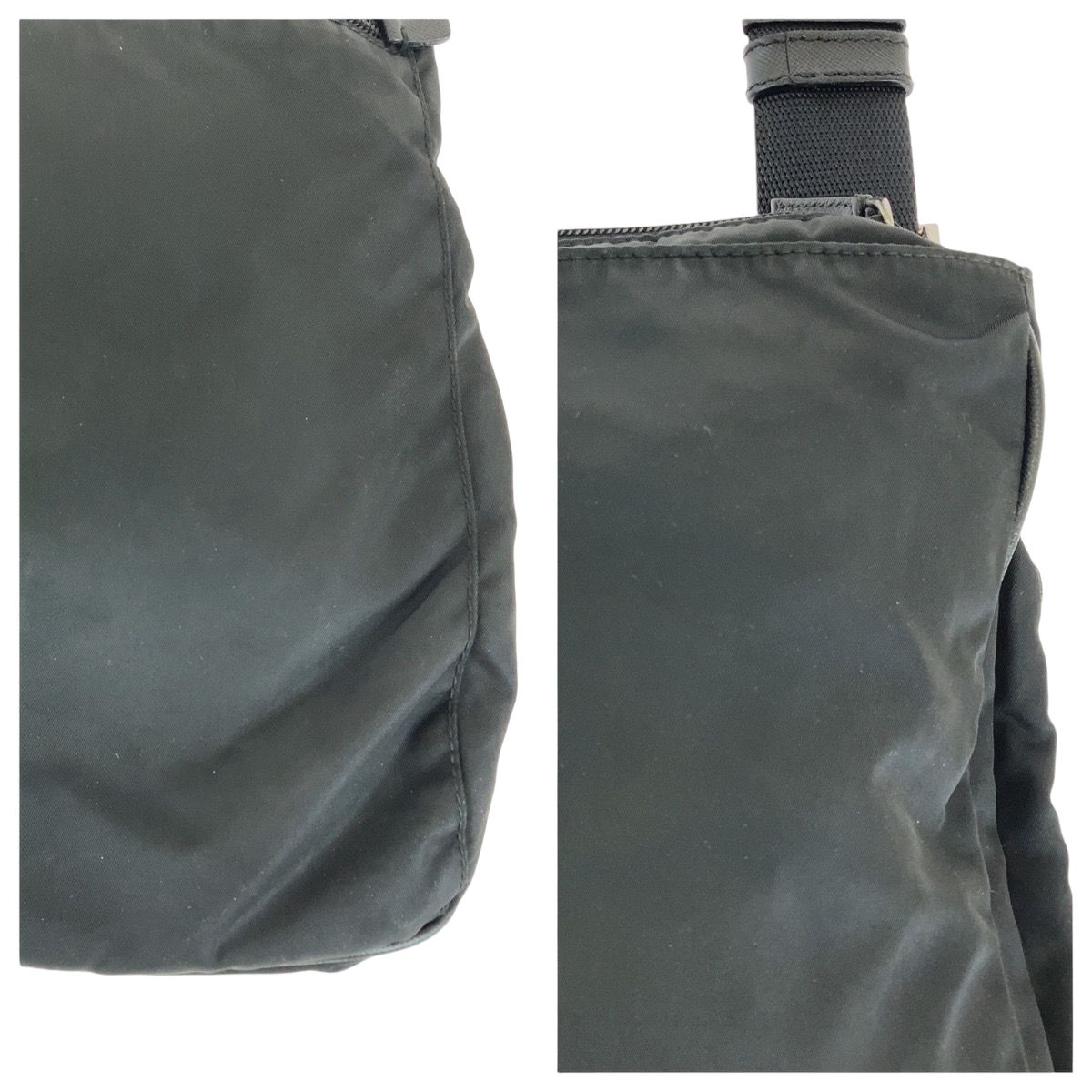Prada Tessuto Black Silver Nylon Shoulder Bag — view 5