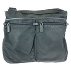 Prada Tessuto Black Silver Nylon Shoulder Bag — view 2