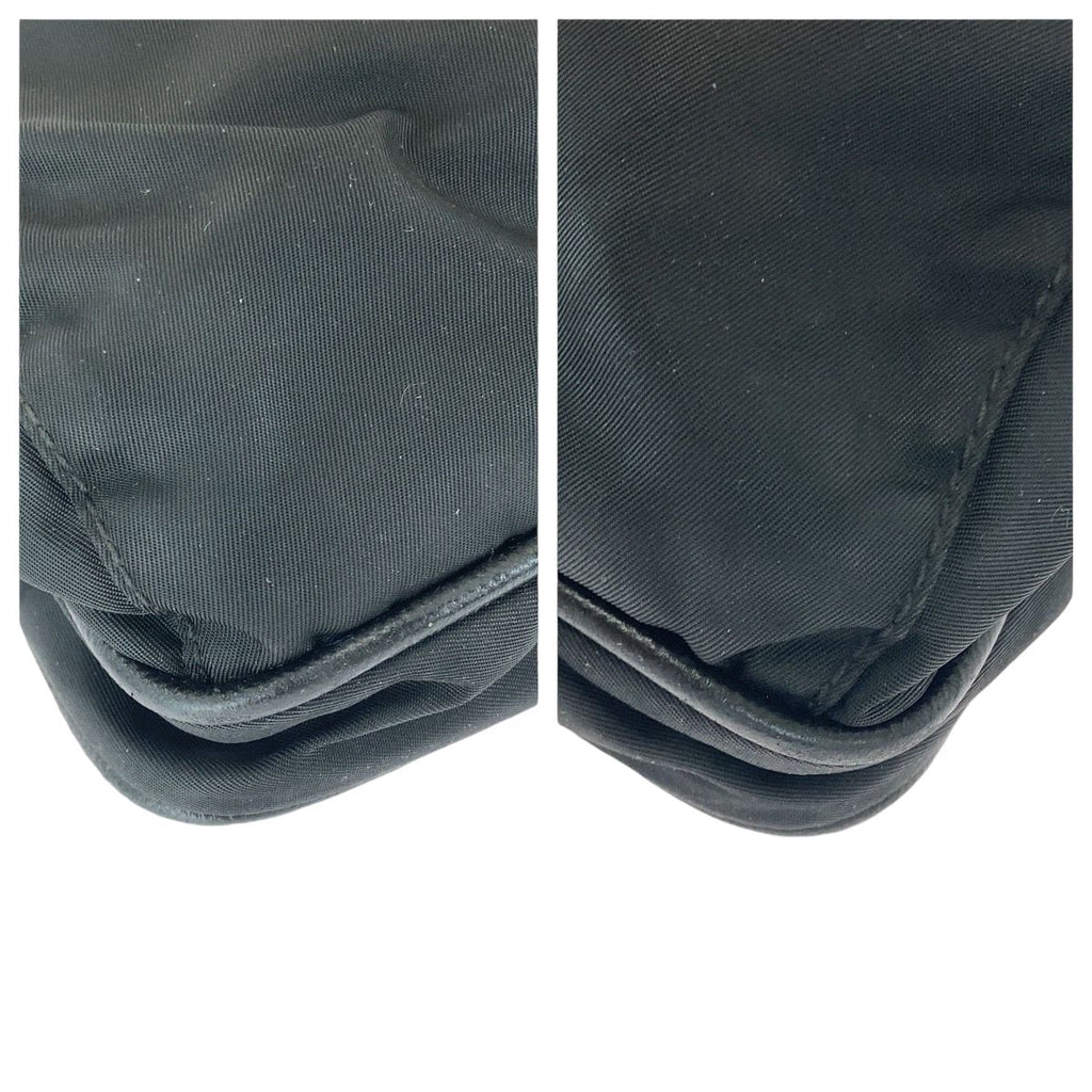 Prada Tessuto Black Silver Nylon Shoulder Bag — view 3