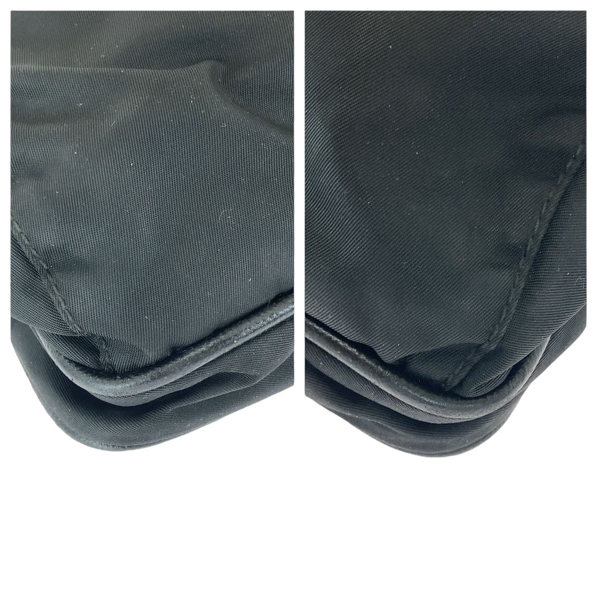 Prada Tessuto Black Silver Nylon Shoulder Bag — view 3