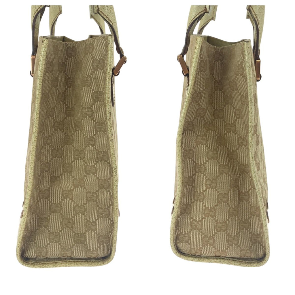 Gucci Studs Beige Ivory Gold GG Canvas Tote Shoulder Bag — view 8