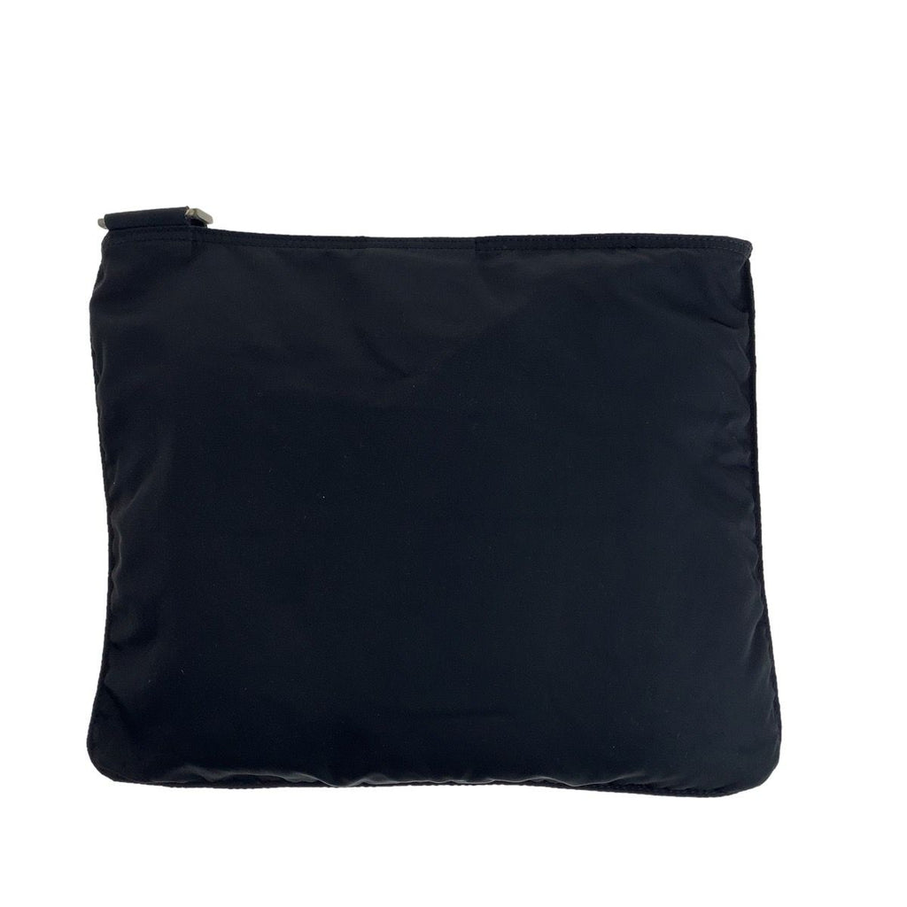 Prada Tessuto Black Silver Nylon Shoulder Bag Pochette — view 2