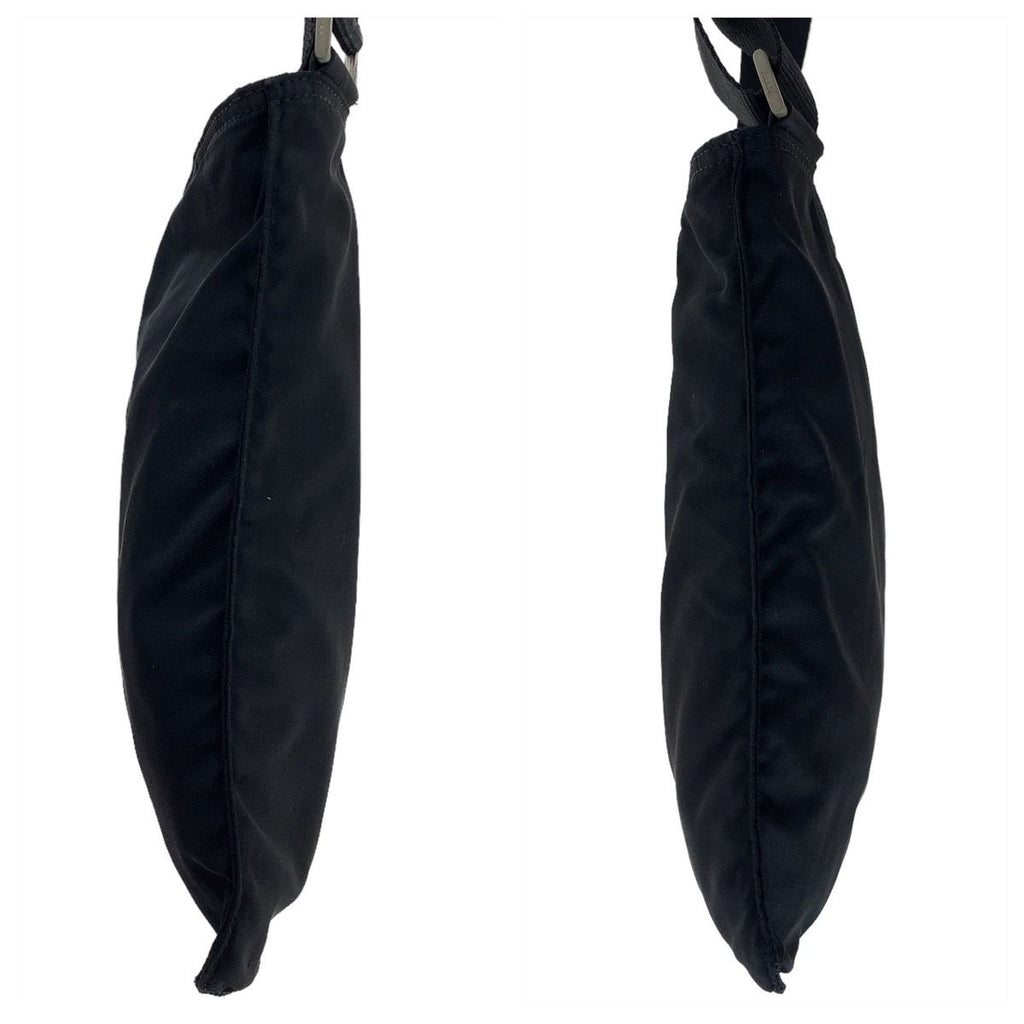 Prada Tessuto Black Silver Nylon Shoulder Bag Pochette — view 8