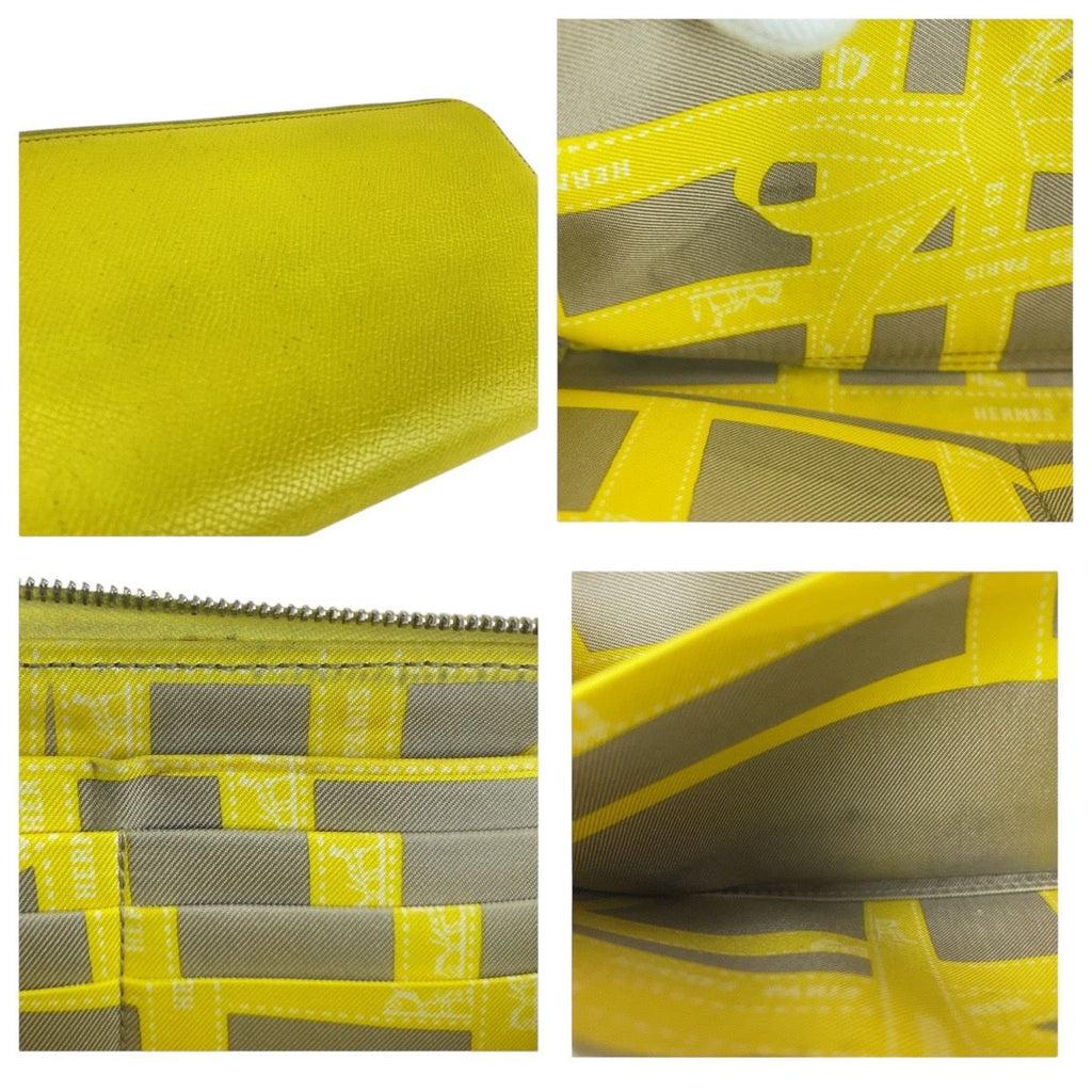 Hermes Azat Plomb Silk'in Light Yellow Veau Epsom Wallet — view 7