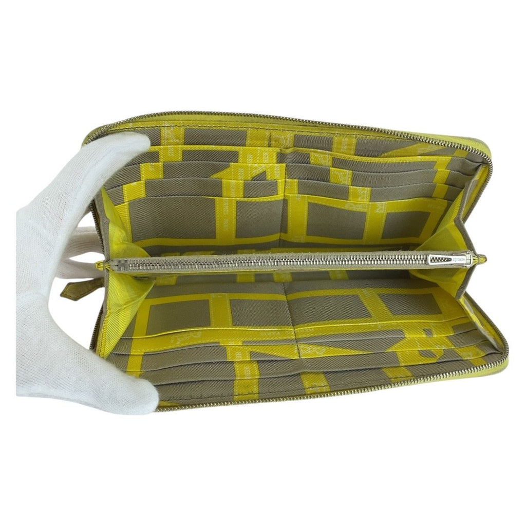 Hermes Azat Plomb Silk'in Light Yellow Veau Epsom Wallet — view 8