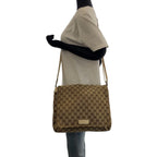 Gucci Beige Ivory Silver GG Canvas Crossbody Shoulder Bag — view 7