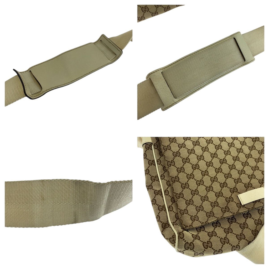 Gucci Beige Ivory Silver GG Canvas Crossbody Shoulder Bag — view 6