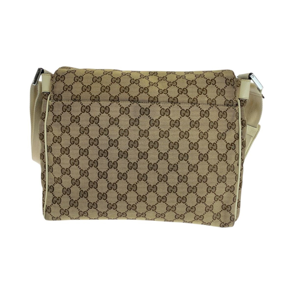Gucci Beige Ivory Silver GG Canvas Crossbody Shoulder Bag — view 2
