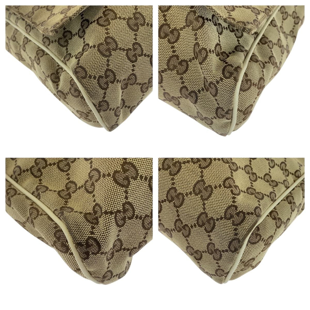 Gucci Beige Ivory Silver GG Canvas Crossbody Shoulder Bag — view 3