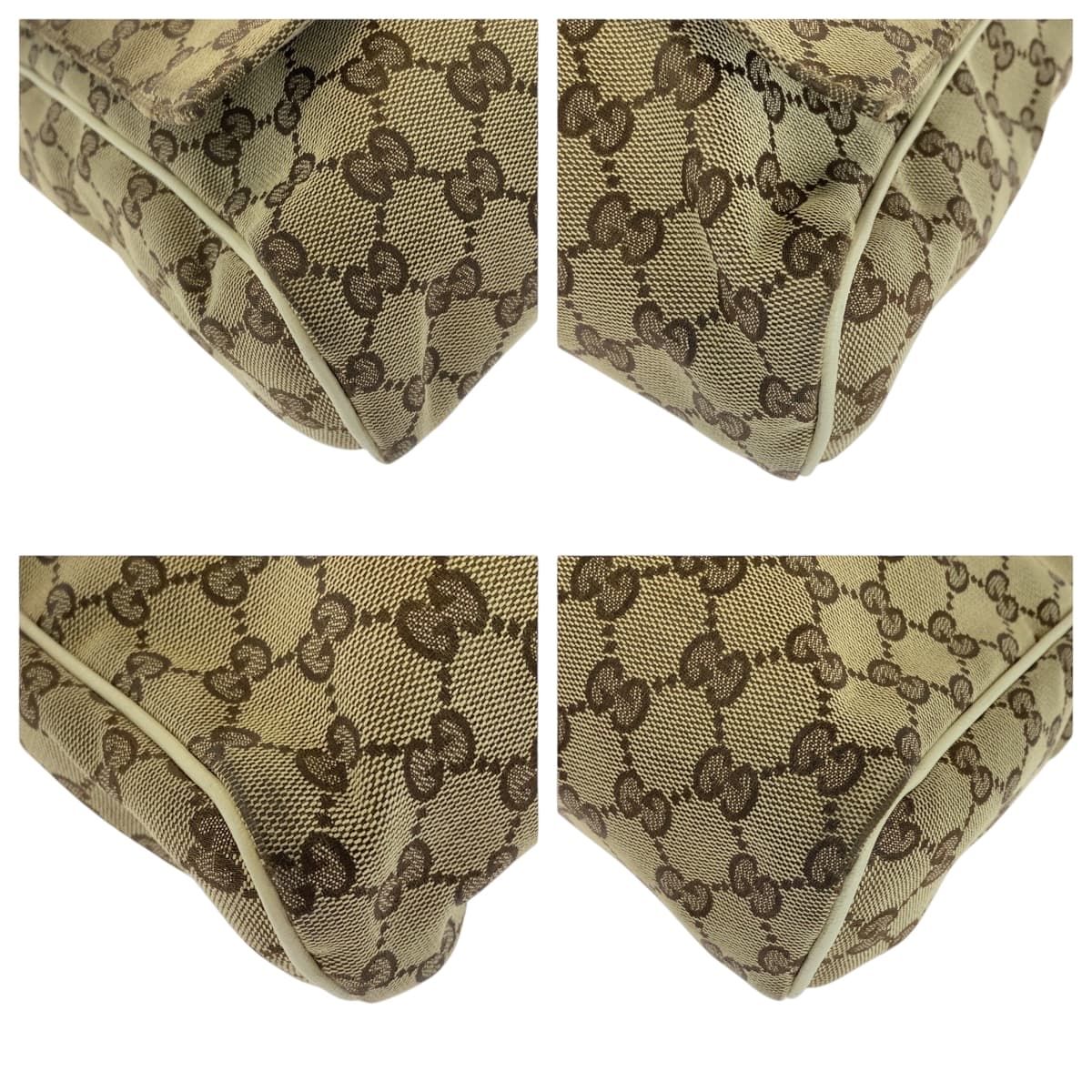 Gucci Beige Ivory Silver GG Canvas Crossbody Shoulder Bag — view 3
