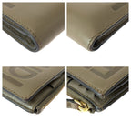 Fendi Rome Beige Gold Leather Compact Wallet — view 3