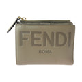 Fendi Rome Beige Gold Leather Compact Wallet