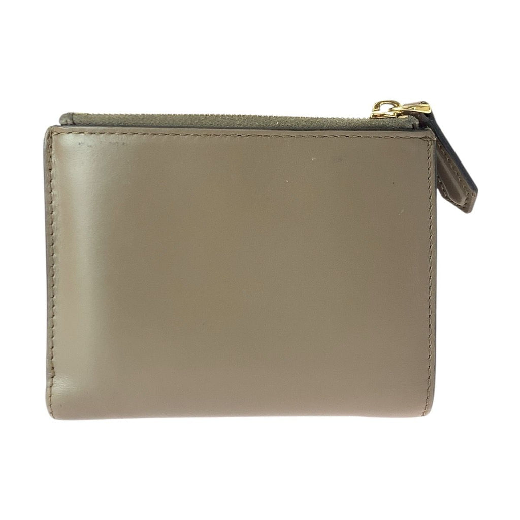 Fendi Rome Beige Gold Leather Compact Wallet — view 2
