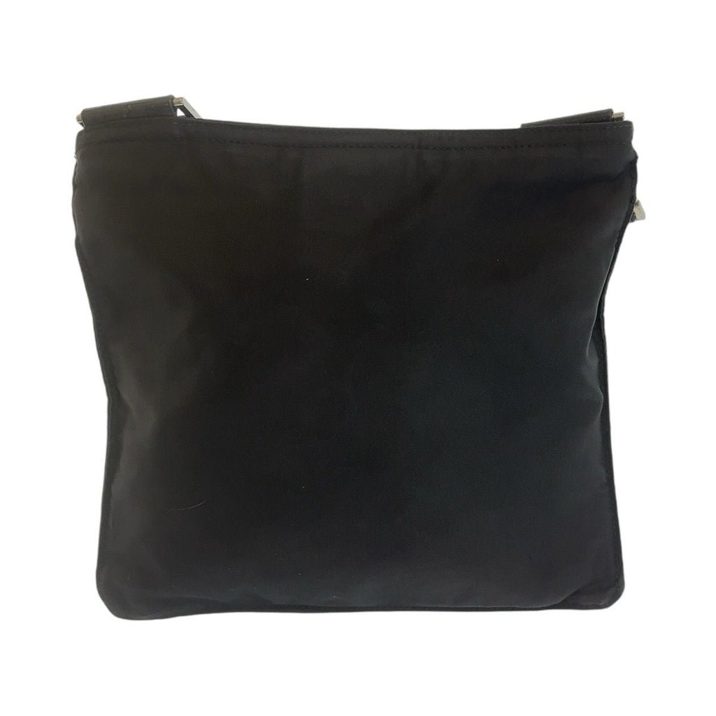 Prada Tessuto Black Silver Nylon Crossbody Shoulder Bag Pochette — view 2