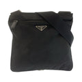 Prada Tessuto Black Silver Nylon Crossbody Shoulder Bag Pochette