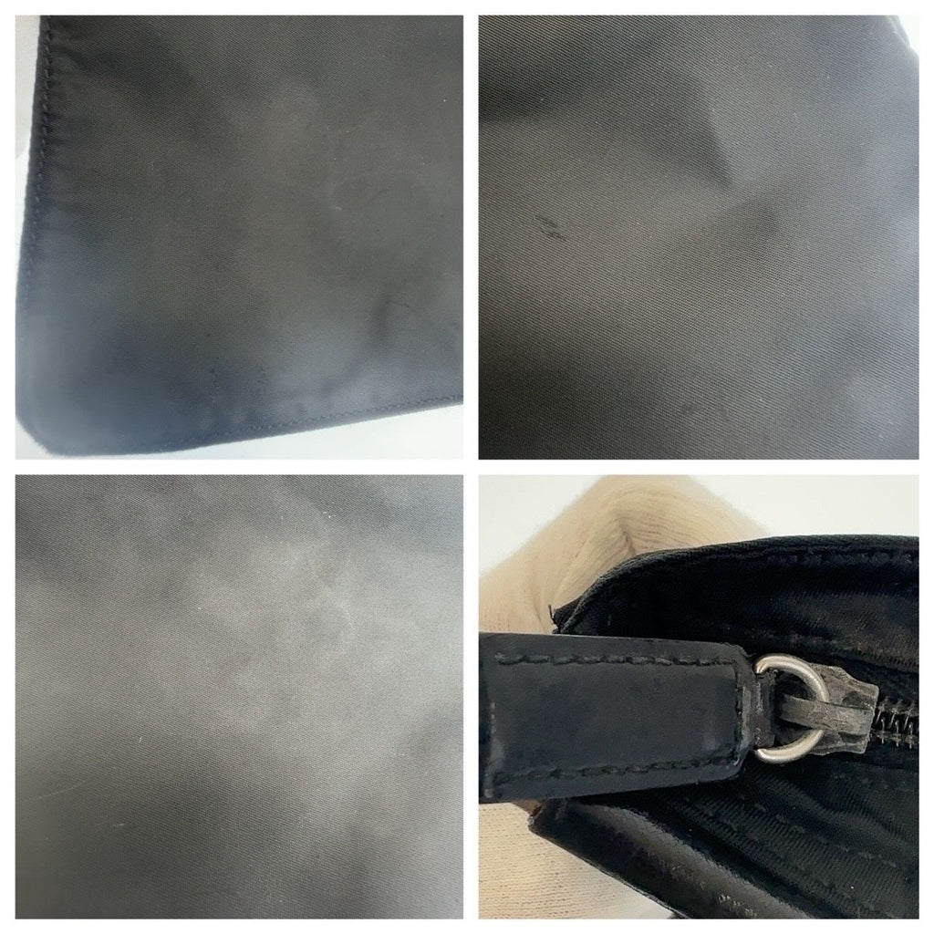 Prada Tessuto Black Silver Nylon Crossbody Shoulder Bag Pochette — view 5