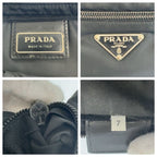 Prada Tessuto Black Silver Nylon Crossbody Shoulder Bag Pochette — view 4