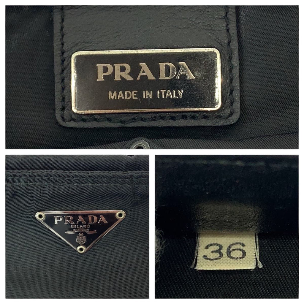 Prada Tessuto Black Silver Nylon Crossbody Shoulder Bag Pochette — view 4