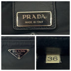 Prada Tessuto Black Silver Nylon Crossbody Shoulder Bag Pochette — view 4