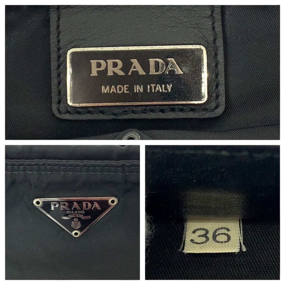 Prada Tessuto Black Silver Nylon Crossbody Shoulder Bag Pochette — view 4