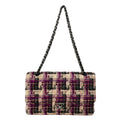 Chanel Shoulder Bag Double Flap Quilted Light Pink Purple Multi Lambskin