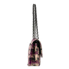 Chanel Shoulder Bag Double Flap Quilted Light Pink Purple Multi Lambskin — view 2