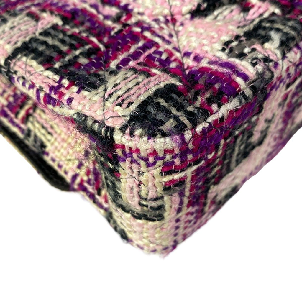 Chanel Shoulder Bag Double Flap Quilted Light Pink Purple Multi Lambskin — view 8