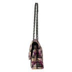 Chanel Shoulder Bag Double Flap Quilted Light Pink Purple Multi Lambskin — view 4