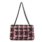 Chanel Shoulder Bag Double Flap Quilted Light Pink Purple Multi Lambskin — view 3