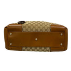 Gucci Tote Bag GG Pattern Beige Dark Brown Leather — view 5
