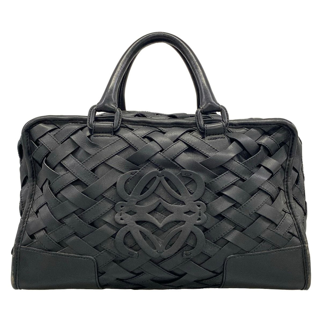 Loewe Handbag Amazona 36 Black Braided Leather