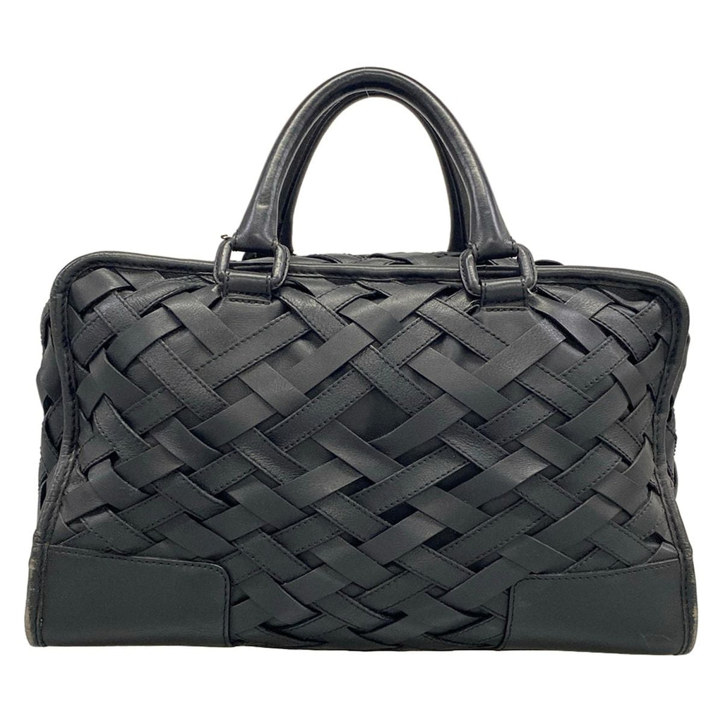Loewe Handbag Amazona 36 Black Braided Leather — view 3