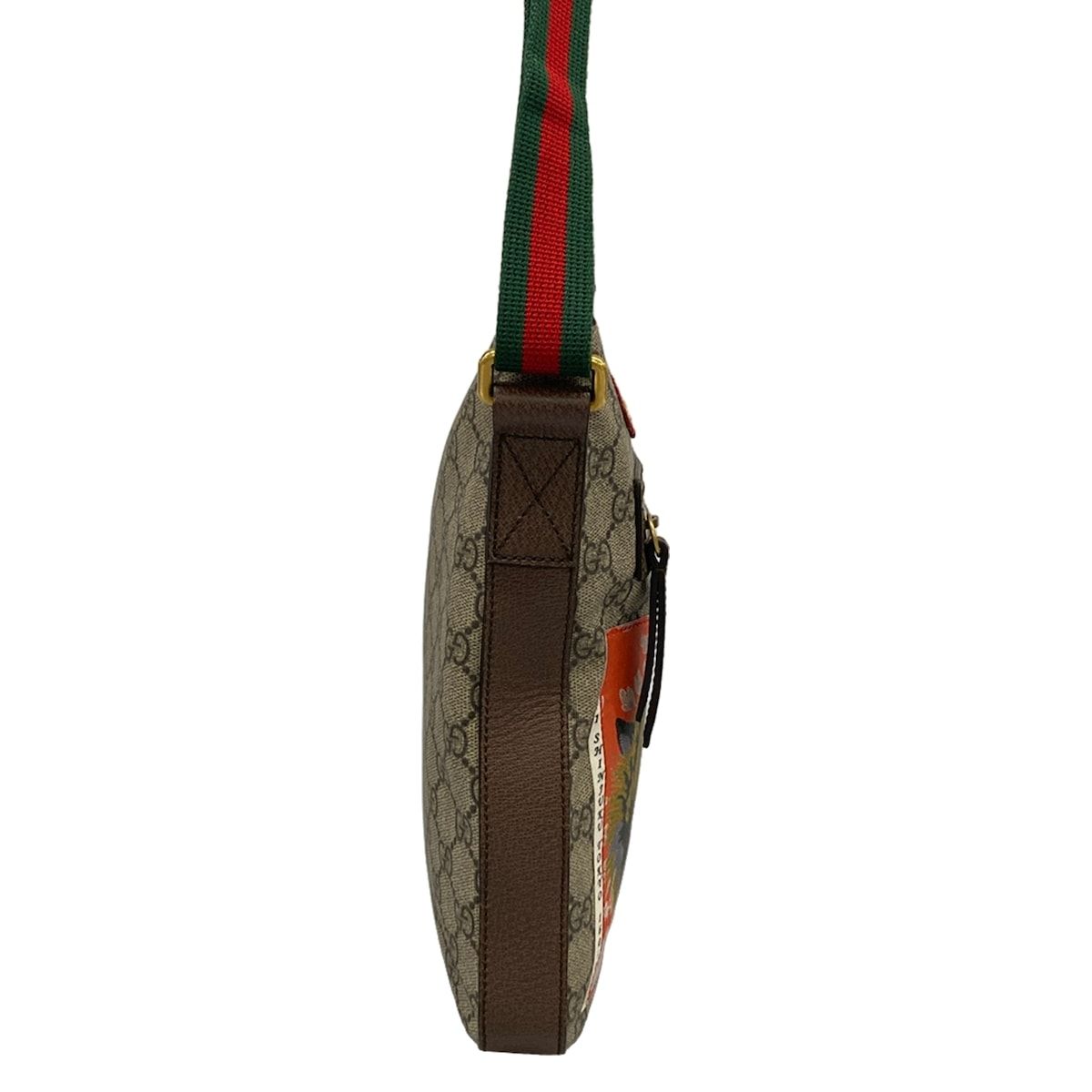 Gucci Shoulder Bag Courier GG Supreme Beige Dark Brown Multi Leather — view 2