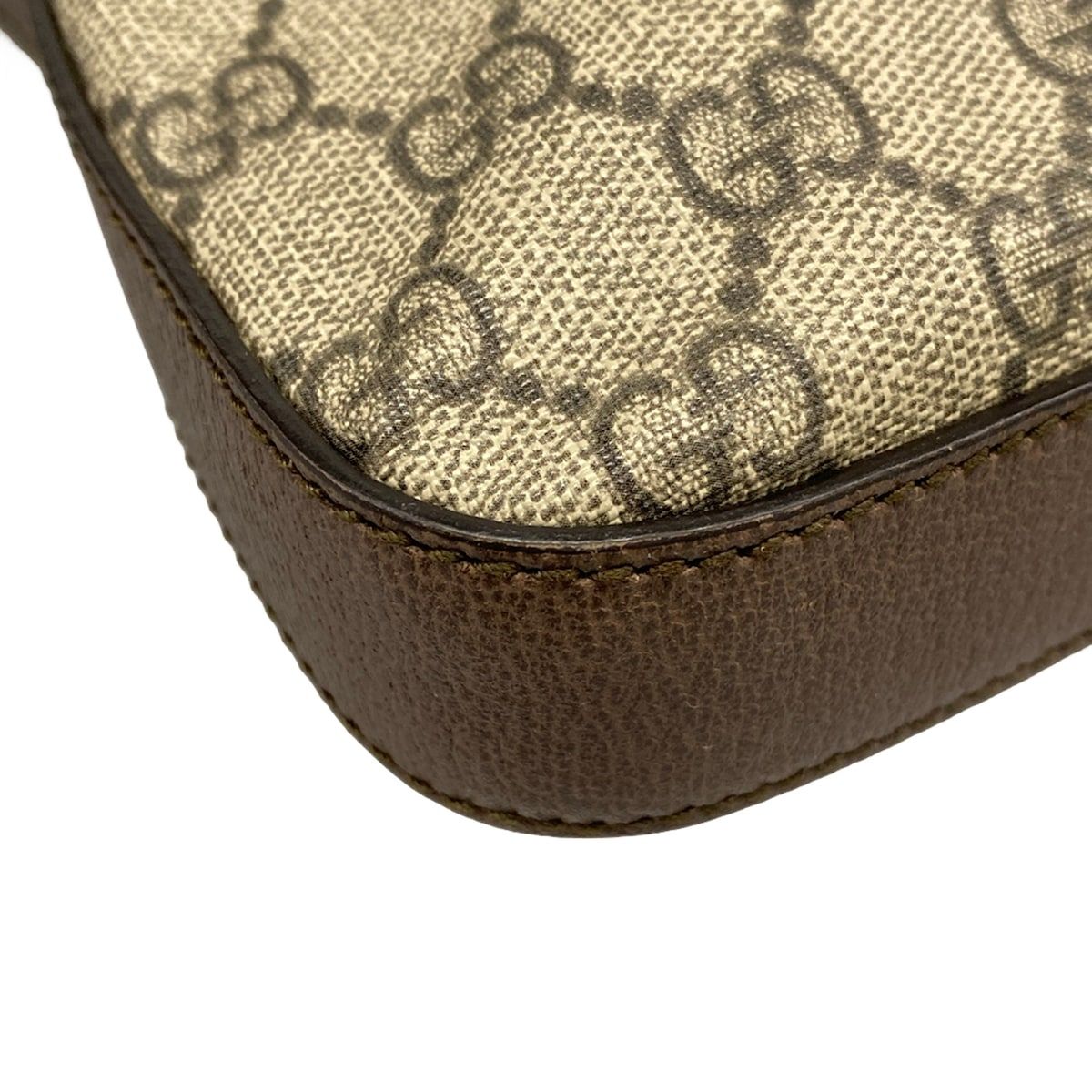 Gucci Shoulder Bag Courier GG Supreme Beige Dark Brown Multi Leather — view 6