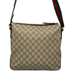 Gucci Shoulder Bag Courier GG Supreme Beige Dark Brown Multi Leather — view 3