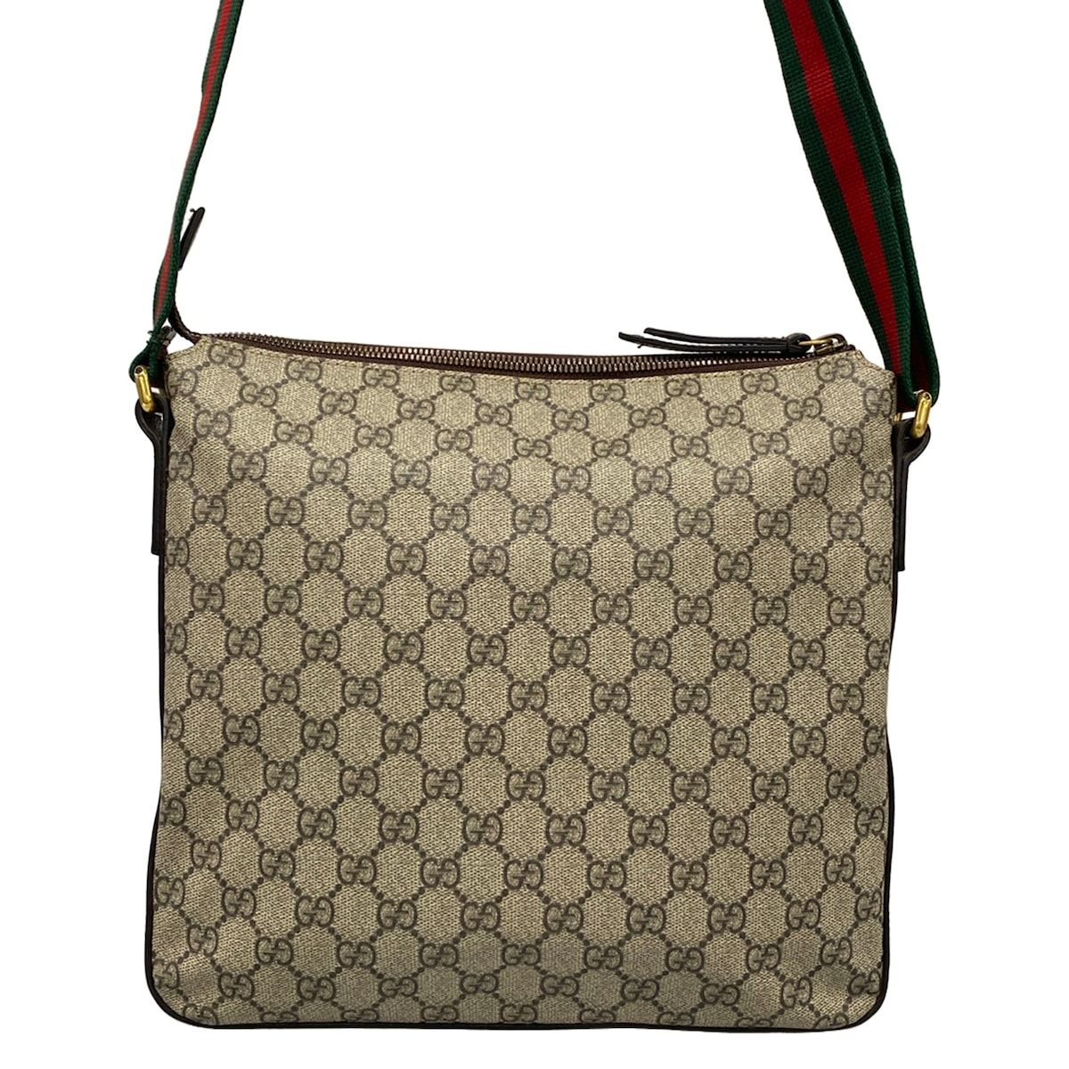 Gucci Shoulder Bag Courier GG Supreme Beige Dark Brown Multi Leather — view 3