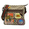 Gucci Shoulder Bag Courier GG Supreme Beige Dark Brown Multi Leather