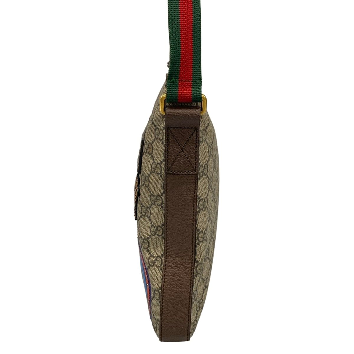 Gucci Shoulder Bag Courier GG Supreme Beige Dark Brown Multi Leather — view 4