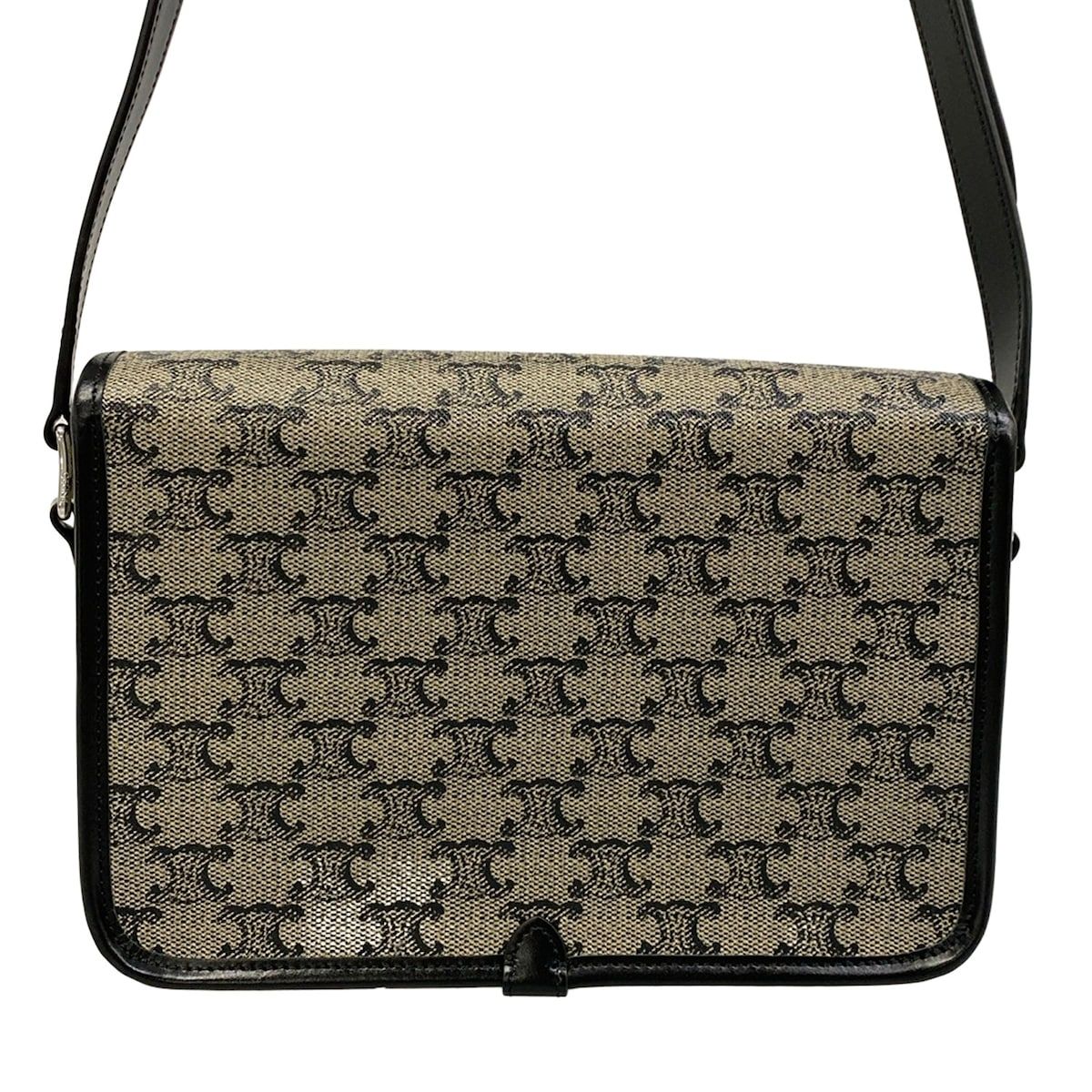 Celine Shoulder Bag Small Folco Messenger Beige Black Crossbody Leather — view 3